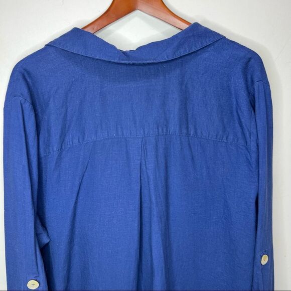 Pennington’s Blue Linen Shirt Size 1x - Picture 6 of 11